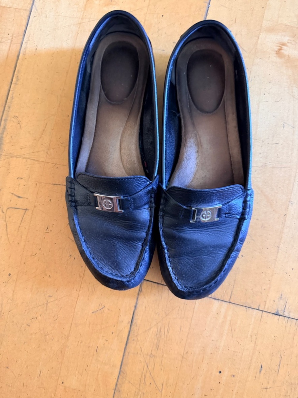 Giani Bernini Black Leather woman  Loafers size 9